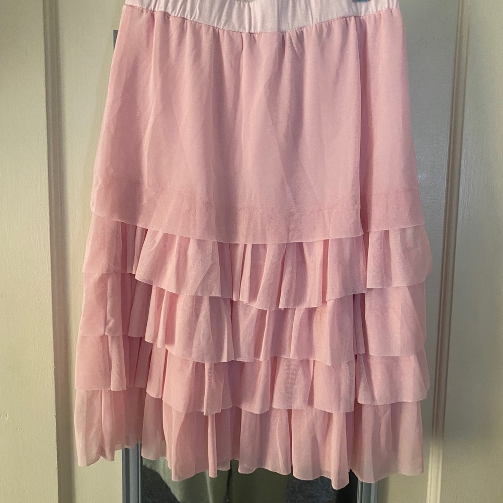 Girls Layered Pink Skirt